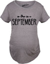 Maternity Due In September Funny Pregnancy T-Shirt Announcement Month Tee