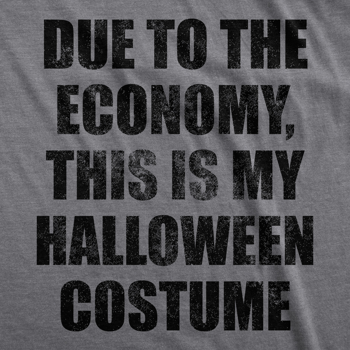 Womens Due To The Economy This Is My Halloween Costume Tshirt Funny Literal Party Novelty Graphic Tee