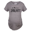 Maternity Due In January Funny T shirts Pregnant Shirts Announce Pregnancy Month Shirt