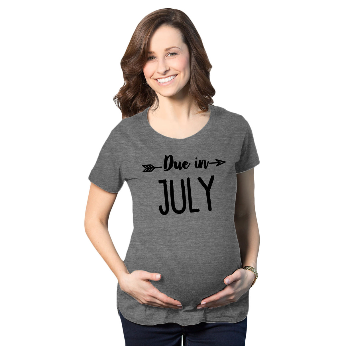 Maternity Due In T-Shirt Choose Month Funny Pregnant Expecting Due Date Tee