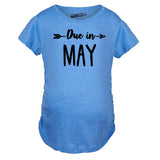 Maternity Due In May Funny T shirts Pregnant Shirts Announce Pregnancy Month Shirt