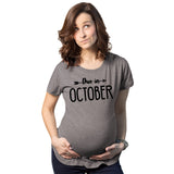 Maternity Due In T-Shirt Choose Month Funny Pregnant Expecting Due Date Tee