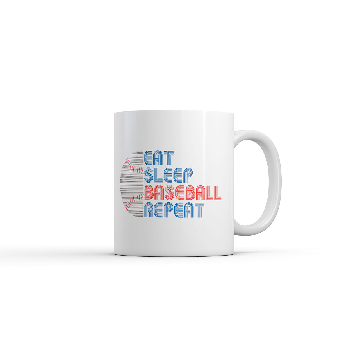 Eat Sleep Baseball Repeat Mug Funny Sarcastic Graphic Novelty Coffee Cup-11oz