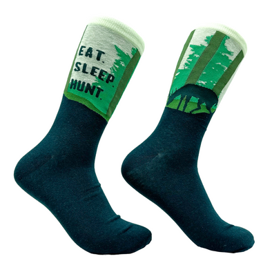 Men's Eat Sleep Hunt Socks Funny Cool Deer Hunter Wildlife Footwear