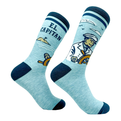 Men's El Capitan Socks Funny Cool Sea Naval Capitan Sailor Footwear