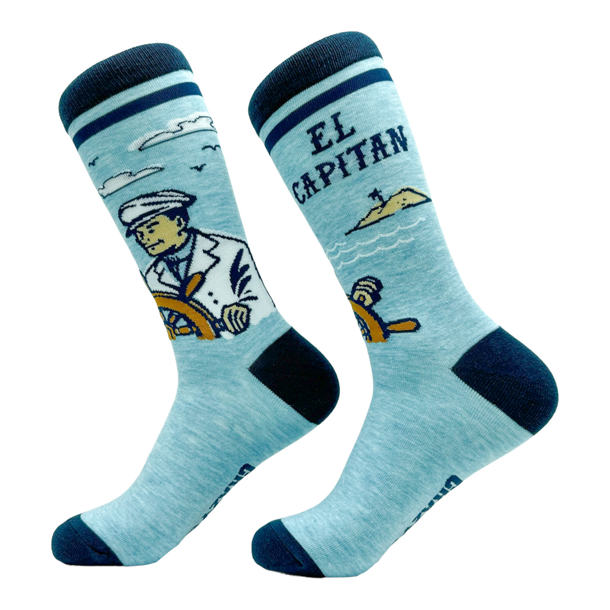 Men's El Capitan Socks Funny Cool Sea Naval Capitan Sailor Footwear