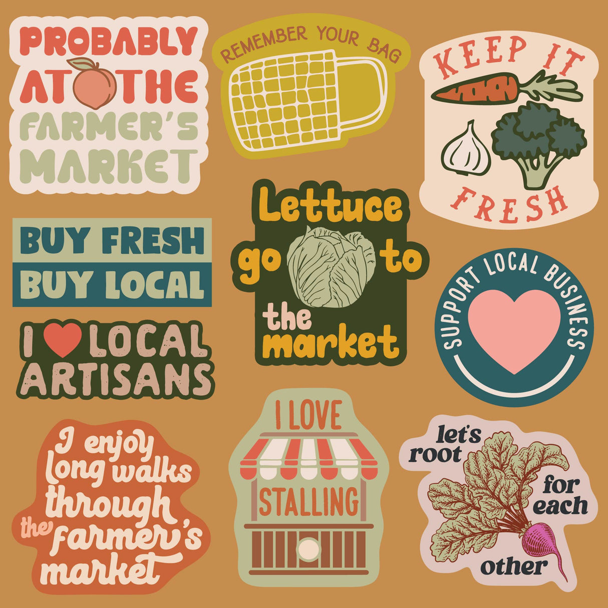 Farmers Market Sticker Extra Large Stickers for Adults Funny Adhesives with Memes