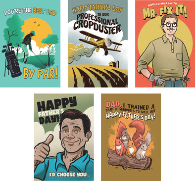 Funny Father's Day Cards Hilarious Assorted Cards for Dad With Envelopes