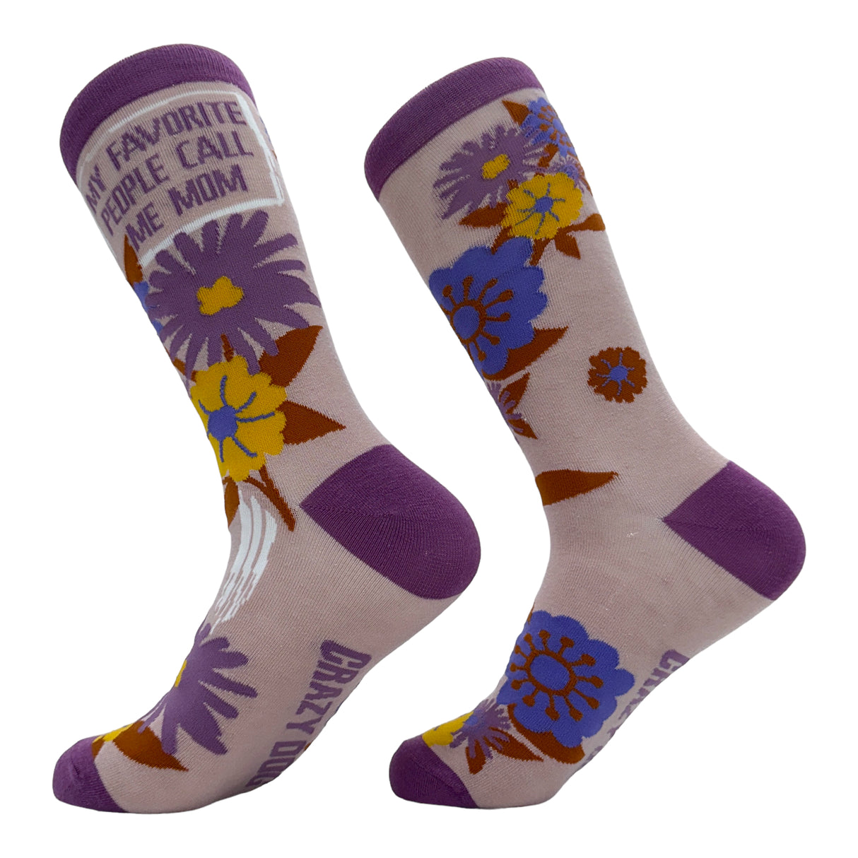 Women's My Favorite People Call Me Mom Socks Funny Cute Flowers Mothers Day Gift Footwear