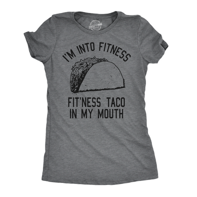 Womens Fitness Taco Funny Gym T Shirt Cool Humor Graphic Muscle Tee For Ladies