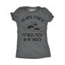 Womens Fitness Pizza In My Mouth Funny Workout Foodie T shirt