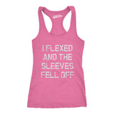 Womens I Flexed and the Sleeves Fell Off Tank Top Funny Sleeveless Workout Tee