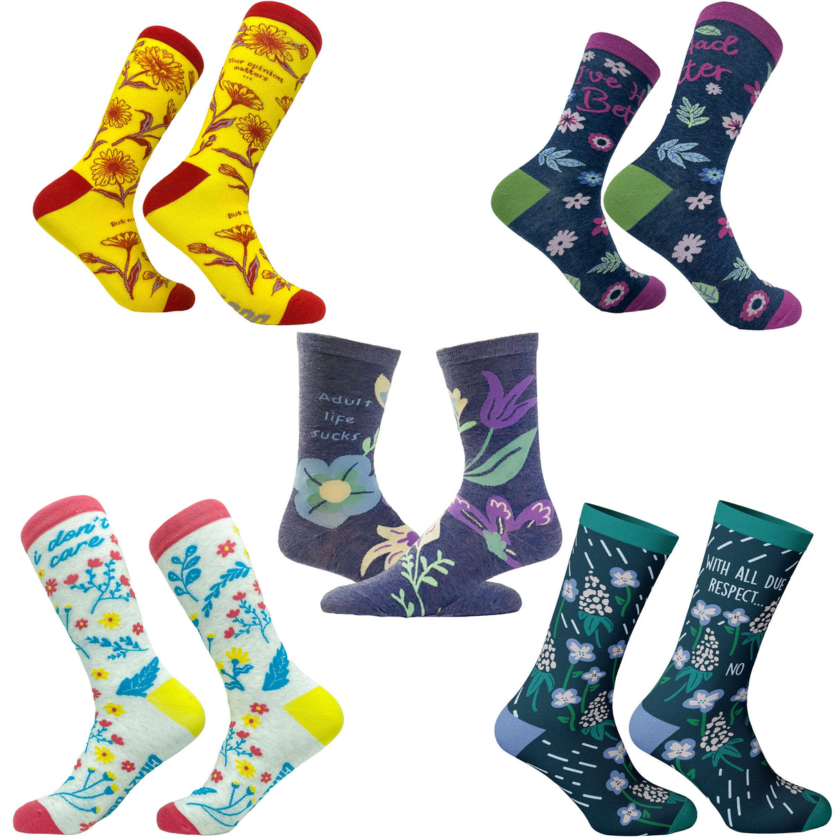Womens Funny Sock Bundles Cute Socks with Sarcastic Sayings and Fun Graphic Designs