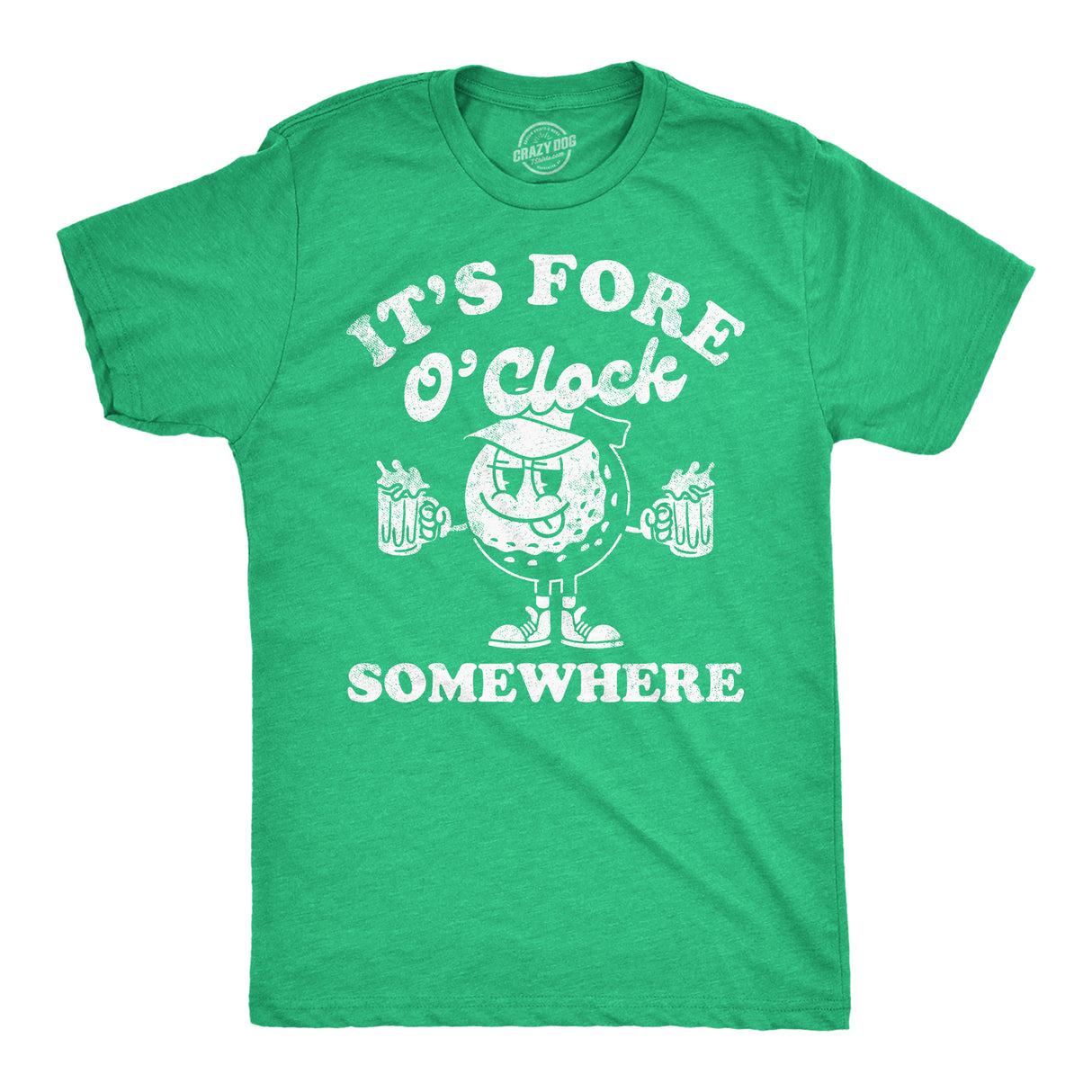 Mens Its Fore O Clock Somewhere Funny T Shirts Sarcastic Golf Tee for Men