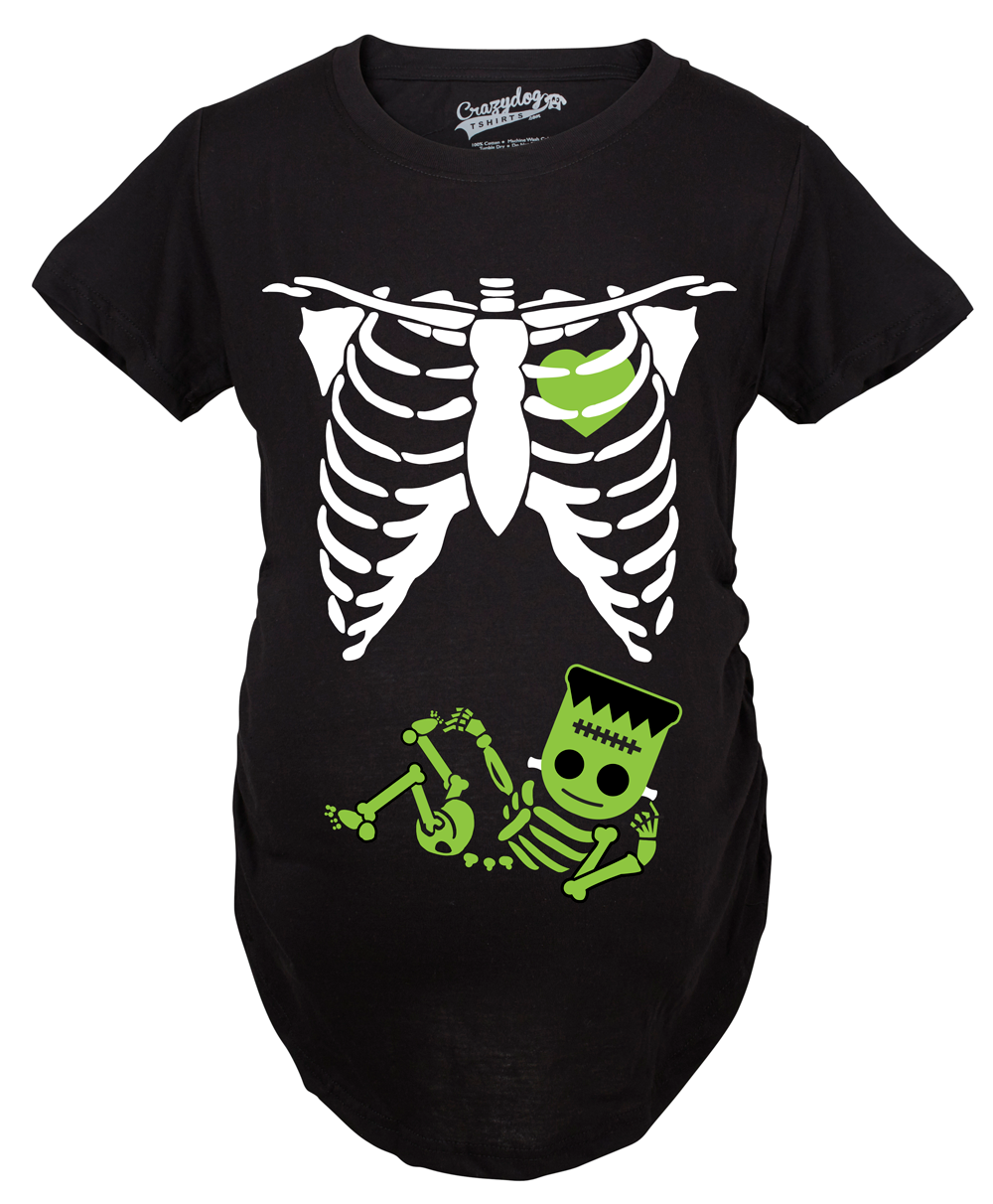 Maternity Frankenstein Baby Bump Fall Film Movie Cute Halloween Pregnancy Tshirt