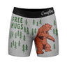 Mens Free Hugs Boxer Briefs Funny Bear Graphic Novelty Gag Underwear For Guys