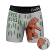 Mens Free Hugs Boxer Briefs Funny Bear Graphic Novelty Gag Underwear For Guys