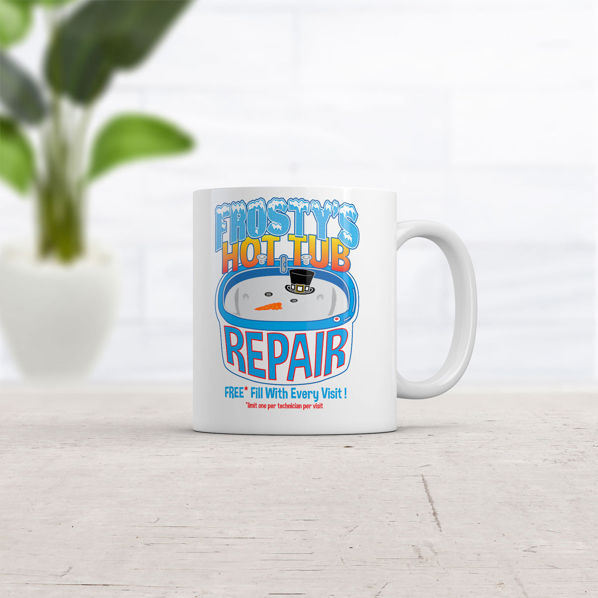 Frostys Hot Tub Repair Mug Funny Xmas Season Novelty Coffee Cup-11oz