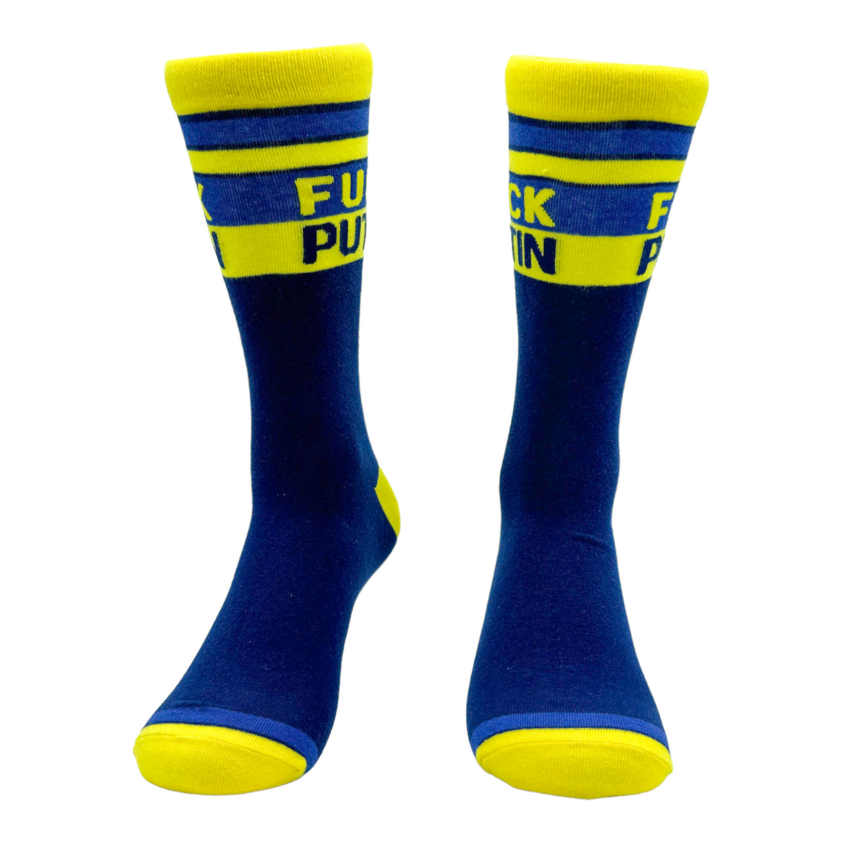 Men's Fuck Putin Socks Awesome Ukrainian Flag Support Anti-Putin Footwear