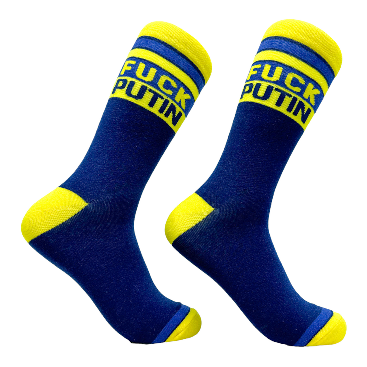 Men's Fuck Putin Socks Awesome Ukrainian Flag Support Anti-Putin Footwear