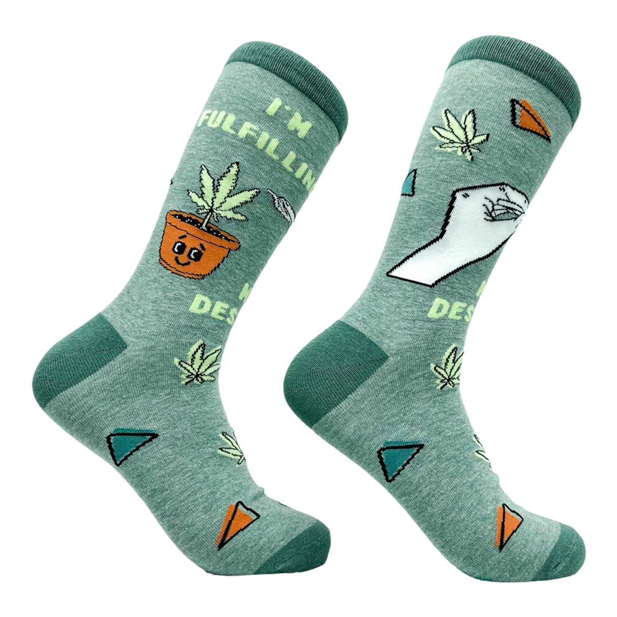 Women's Im Fulfilling My Destiny Weed Socks Funny 420 Pot Lovers Leaf Footwear