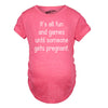 Maternity Fun and Games Pregnancy TShirt Cute Novelty Tee