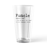 Funcle Definition Pint Glass Funny Uncle Family Fun Graphic Novelty Cup-16 oz