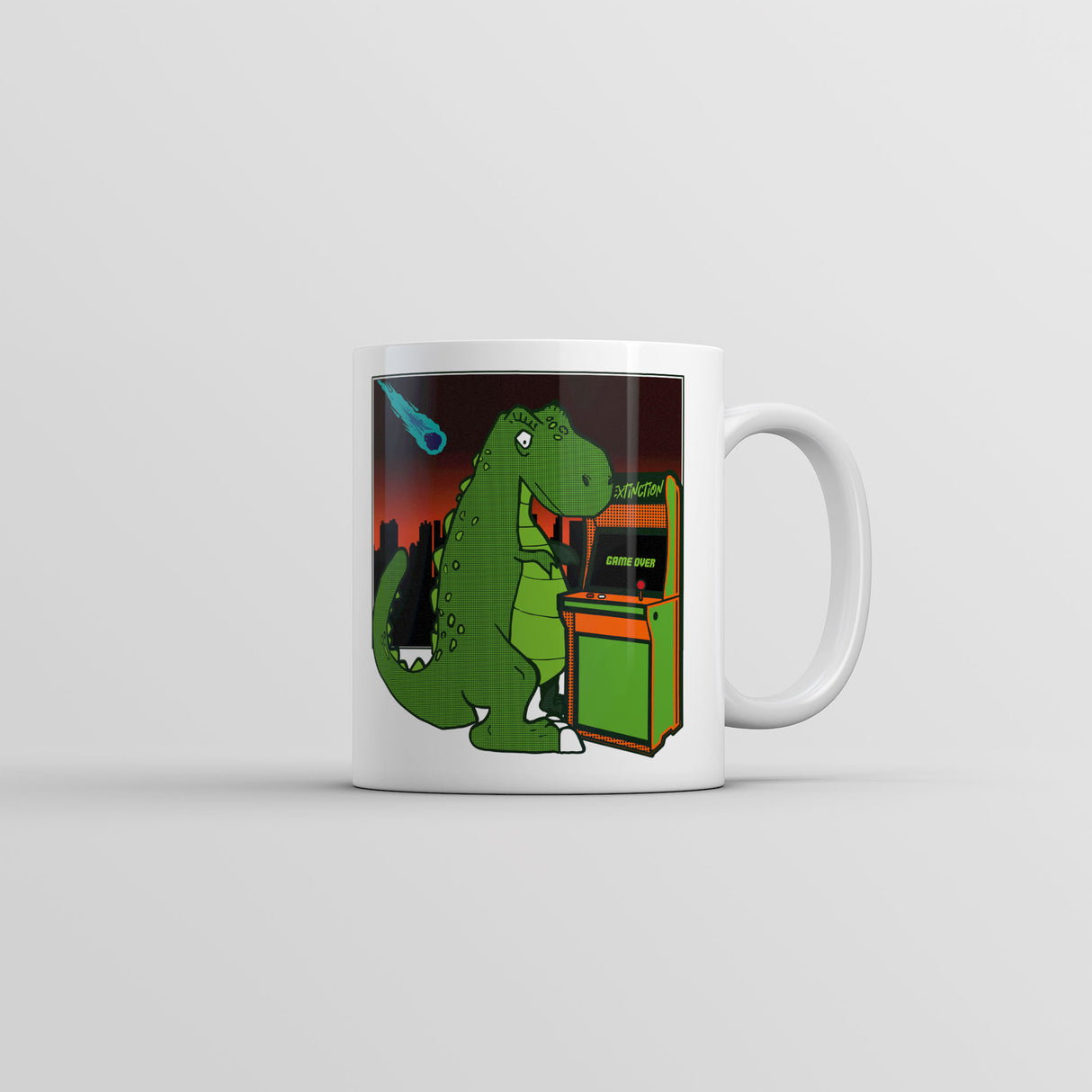 Game Over T Rex Mug Funny Retro Video Game Coffee Cup-11oz