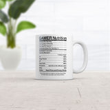 Gamer Nutrition Mug Funny Sarcastic Video Game Novelty Coffee Cup-11oz