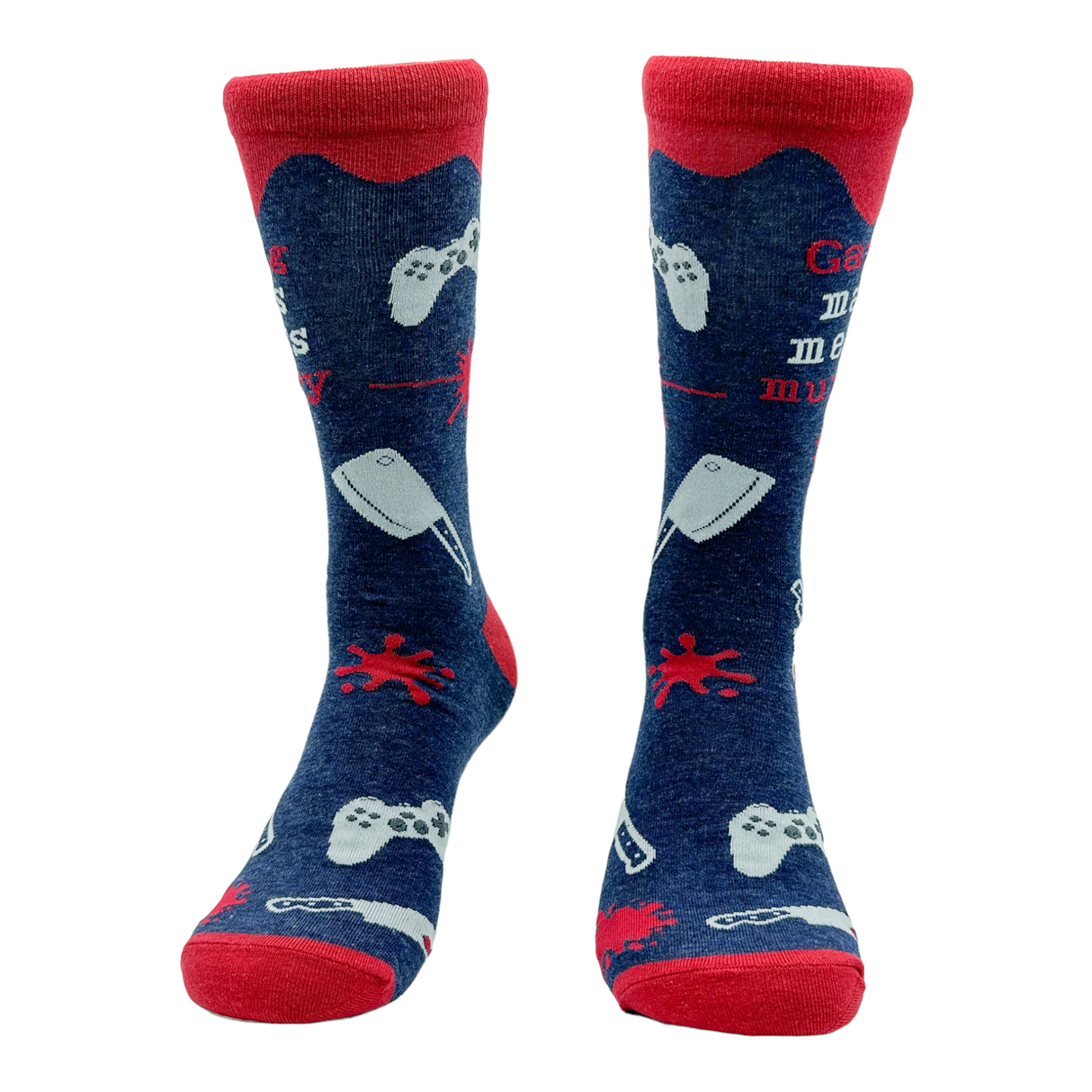 Women's Gaming Makes Me Less Murdery Socks Funny Halloween Video Game Lover Footwear