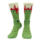 Men's Alligator Bite Socks Funny Halloween Scary Gator Attack Footwear