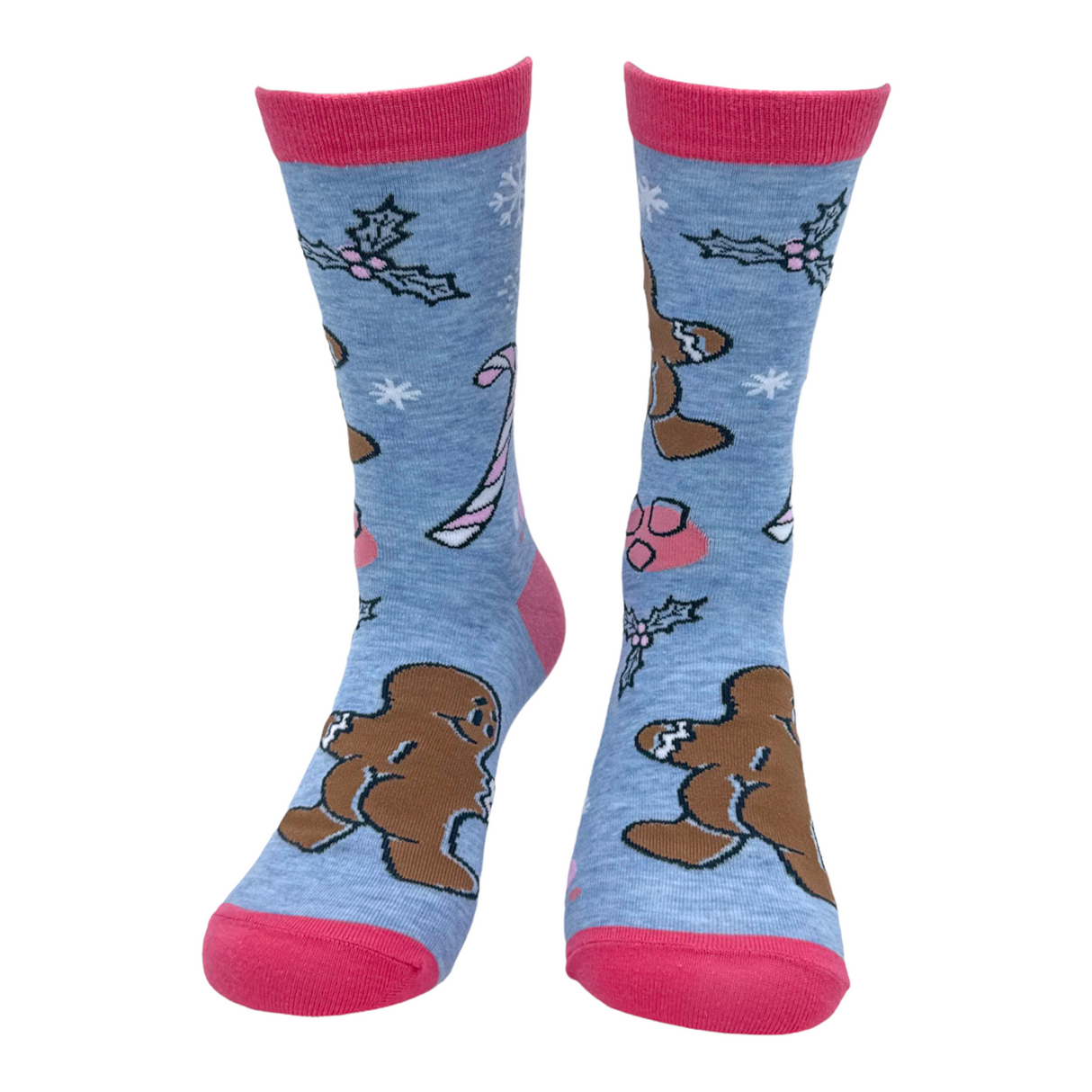 Women's Gingerbread Man Butt Socks Funny Naughty Xmas Treat Footwear