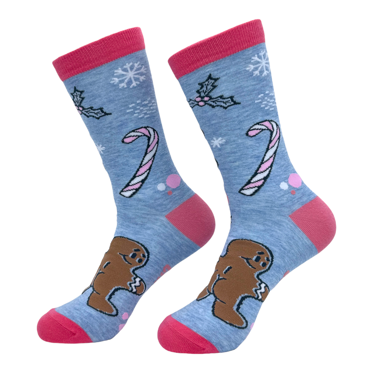 Women's Gingerbread Man Butt Socks Funny Naughty Xmas Treat Footwear