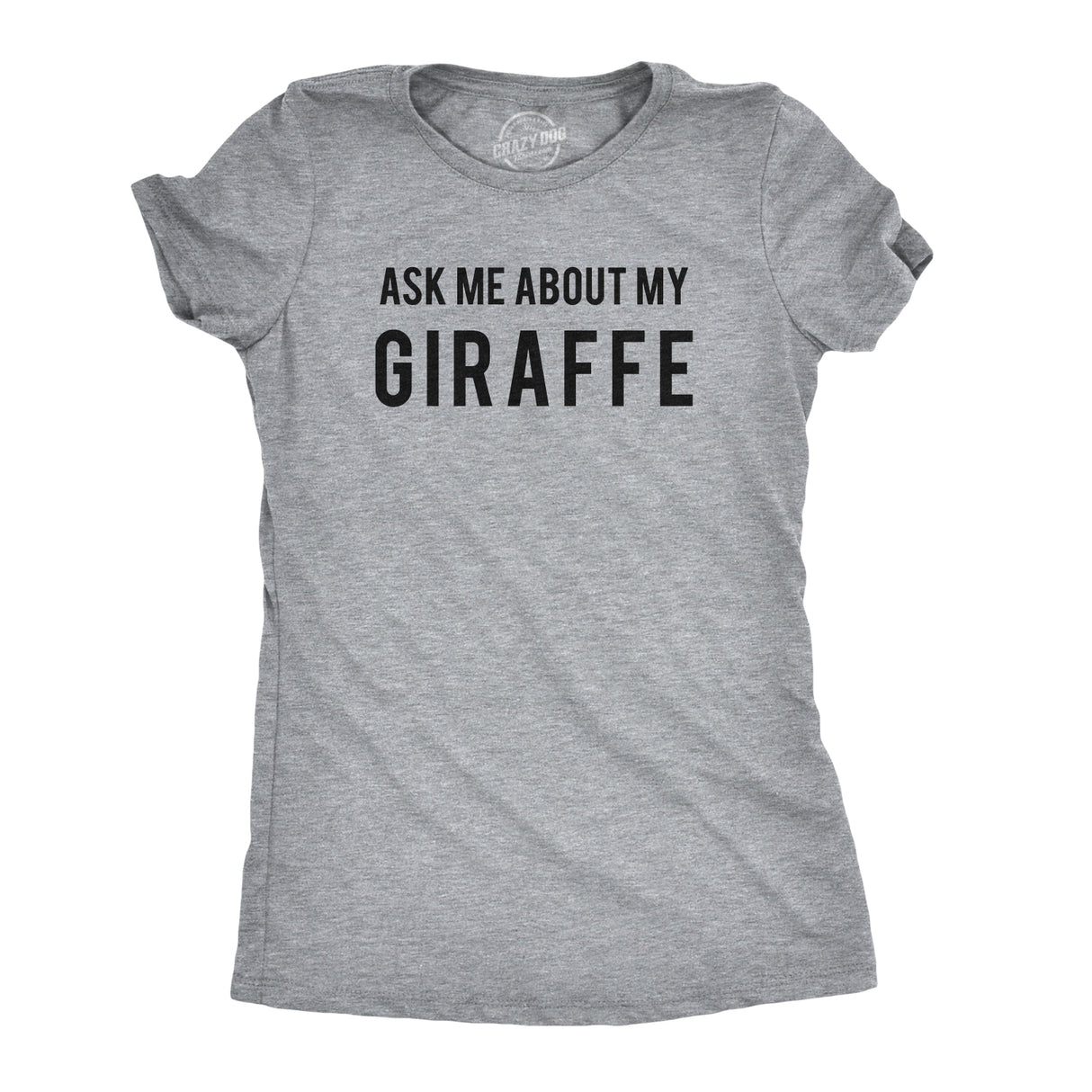 Women's Ask Me About My Giraffe T Shirt Funny Costume Flip Up Shirt