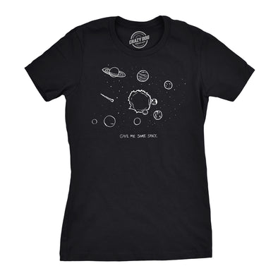 Womens Give Me Some Space Tshirt Funny Planet Science Solar System Stars Tee