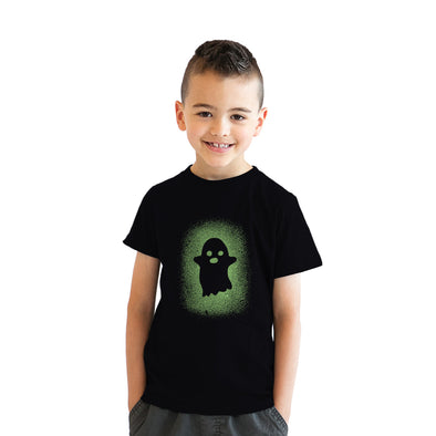 Youth Glowing Ghost Glow In The Dark Tshirt Cool Halloween Costume Tee