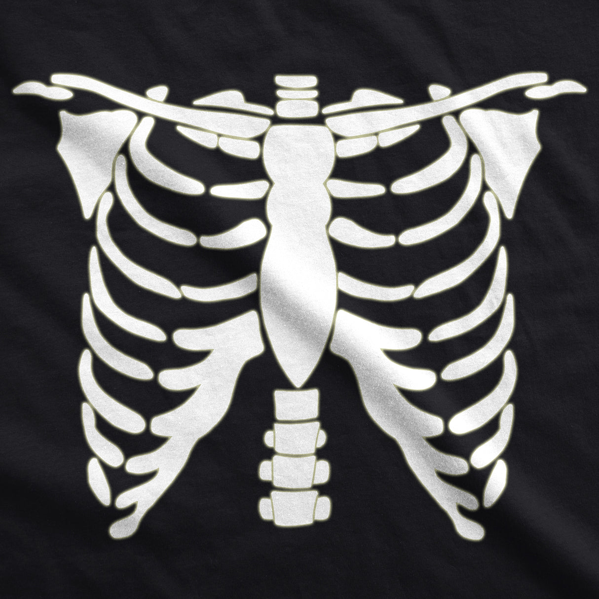 Womens Glowing Skeleton Tshirt Rib Cage Cool Halloween Glow In The Dark Tee