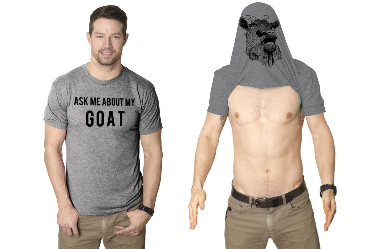 Mens Funny Animal Shirts Crazy Polar Bear Goat Flip Squirrel Hunter and Crow Animal Graphic Tees