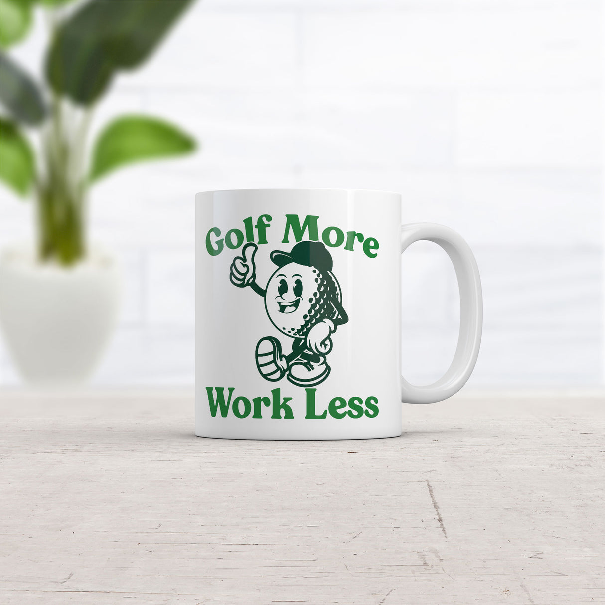 Golf More Work Less Mug Funny Sarcastic Golfing Graphic Novelty Coffee Cup-11oz