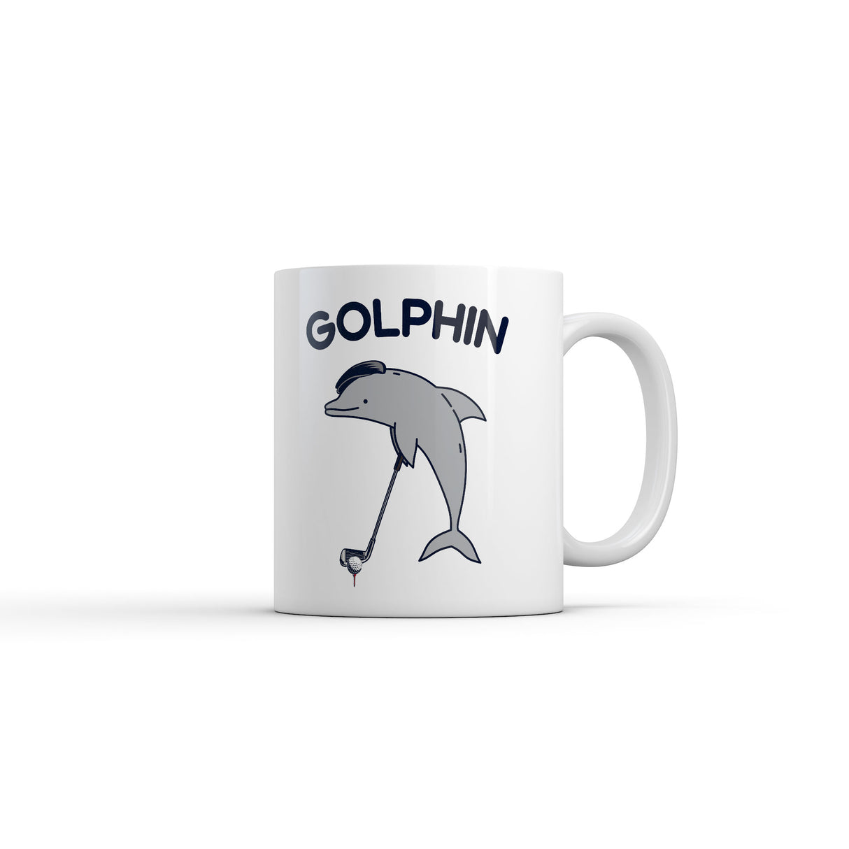 Golphin Mug Funny Sarcastic Golfing Dolphin Graphic Novelty Coffee Cup-11oz