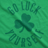 Womens Go Luck Yourself T Shirt Funny Sarcastic Shamrock Tee Saint Patricks Day