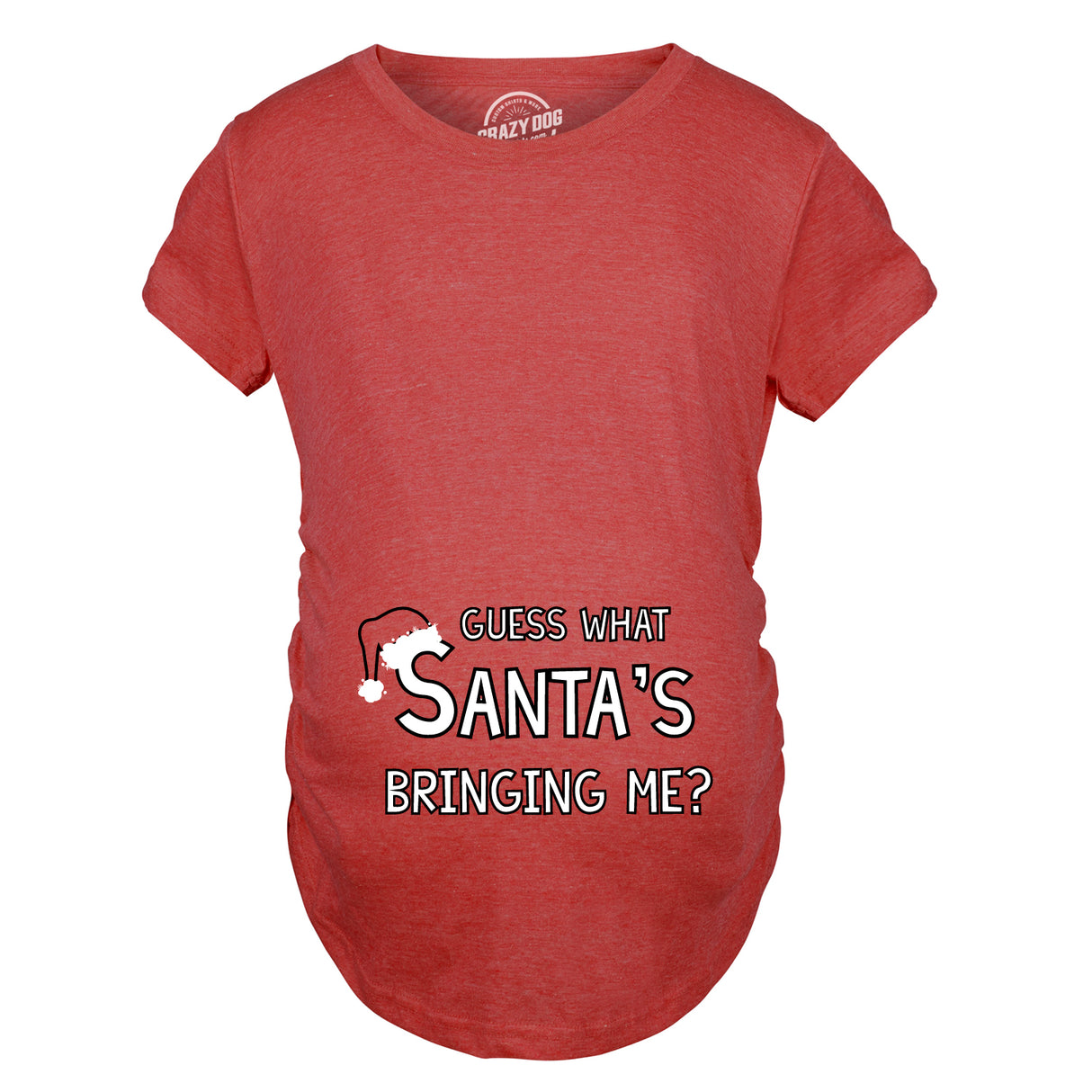 Maternity Guess What Santa Bringing Pregnancy Announcement Funny Christmas Shirt