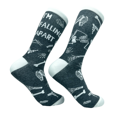 Men's Im Falling Apart Socks Funny Spooky Halloween Skeleton Bones Joke Footwear