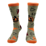 Men's I Cant Hear You Socks Funny Cut Halloween Pumpkin Joke Footwear