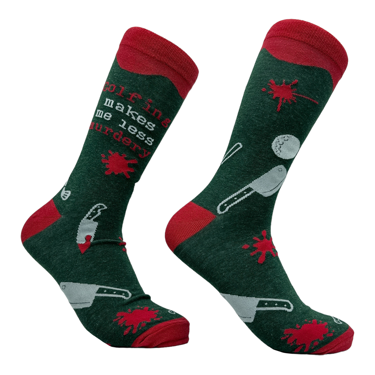 Men's Golfing Makes Me Less Murdery Socks Funny Golf Lovers Footwear