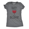 Happy Hallowine Funny Halloween Wine Glass Drinking Tshirt For Woman