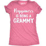Womens Happiness Is Being a Grammy Funny T shirt Gift Grandmother for Grandma