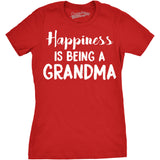 Womens Happiness Is Being a Grandma T shirt Funny Cute Nana Grandmother Gift