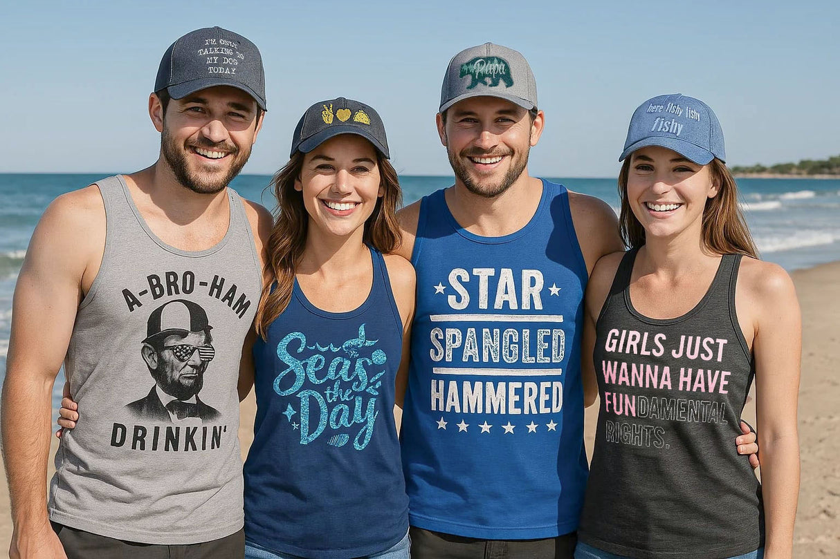 Mens Fitness Tank A-Bro-Ham Drinkin Funny Abe Lincoln Tanktop for Guys