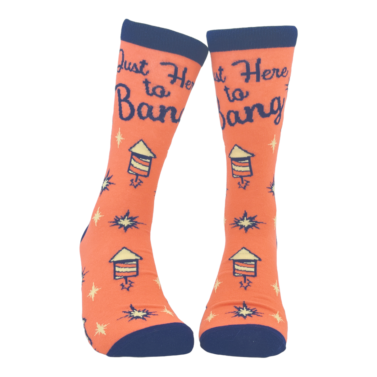 Women's Here To Bang Socks Funny 4th Of July Fireworks Pinup Novelty Footwear